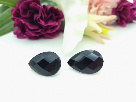 Tropfen Ohrstecker schwarz